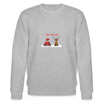 Weihnachten Ho Ho Ho - Stanley/Stella Unisex Bio-Sweatshirt CHANGER  - Grau meliert - Vorne - Nik (191cm) & Marisol (170cm)