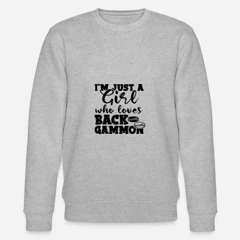 frau liebt backgammon - Stanley/Stella Unisex Bio-Sweatshirt CHANGER  - Grau meliert