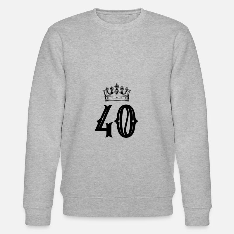 40 Zahl Krone - Stanley/Stella Unisex Bio-Sweatshirt CHANGER  - Grau meliert