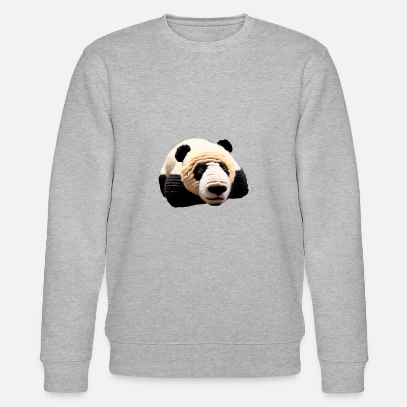 Panda groß - Stanley/Stella Unisex Bio-Sweatshirt CHANGER  - Grau meliert