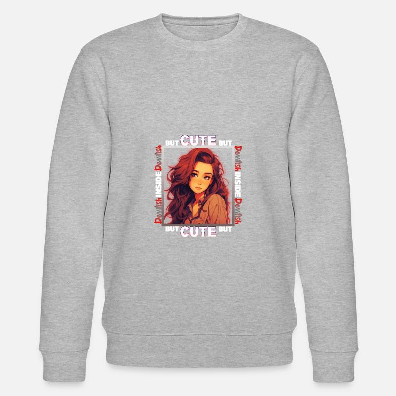 Cute but devilish inside - Stanley/Stella CHANGER Unisex Organic Sweatshirt - heather grey