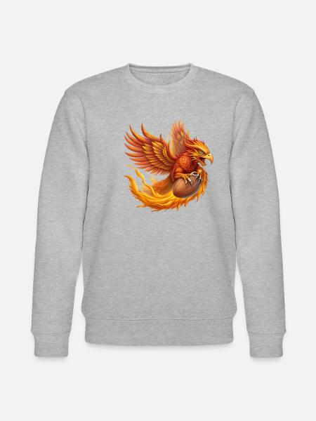 Fenice iper realistica che colpisce il pallone da calcio - Felpa ecologica unisex CHANGER di Stanley/Stella - grigio melange