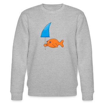 Poisson rouge à nageoire - Sweat bio CHANGER Stanley/Stella Unisexe - gris chiné - Devant - Nik (191cm) & Marisol (170cm)