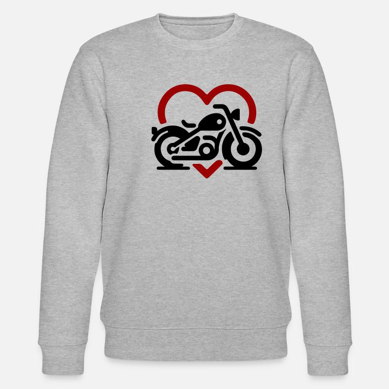 Motorrad Love - Stanley/Stella Unisex Bio-Sweatshirt CHANGER  - Grau meliert