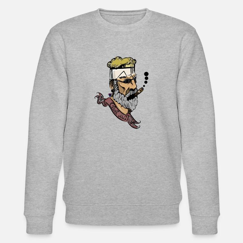 Beard man with cigar - Stanley/Stella CHANGER Unisex Organic Sweatshirt - heather grey