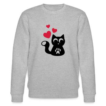 Mignon Chat Mignon - Cute adorable cat - Sweat bio CHANGER Stanley/Stella Unisexe - gris chiné - Devant - Nik (191cm) & Marisol (170cm)