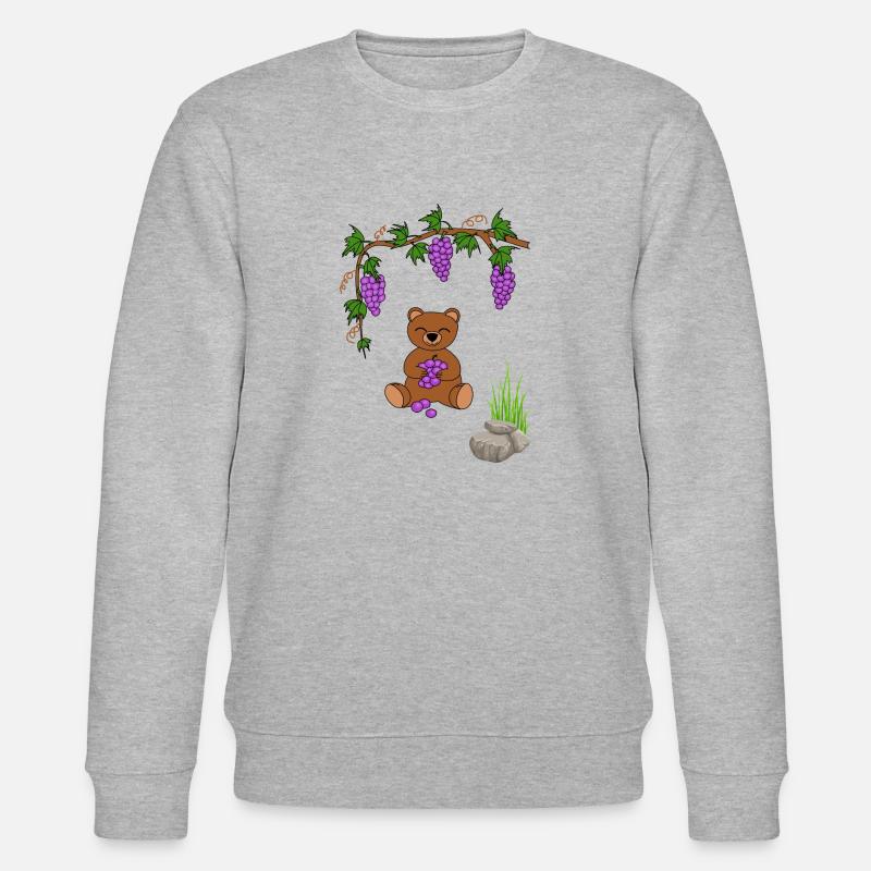 teddy bear with grapes - Stanley/Stella Unisex Bio-Sweatshirt CHANGER  - Grau meliert