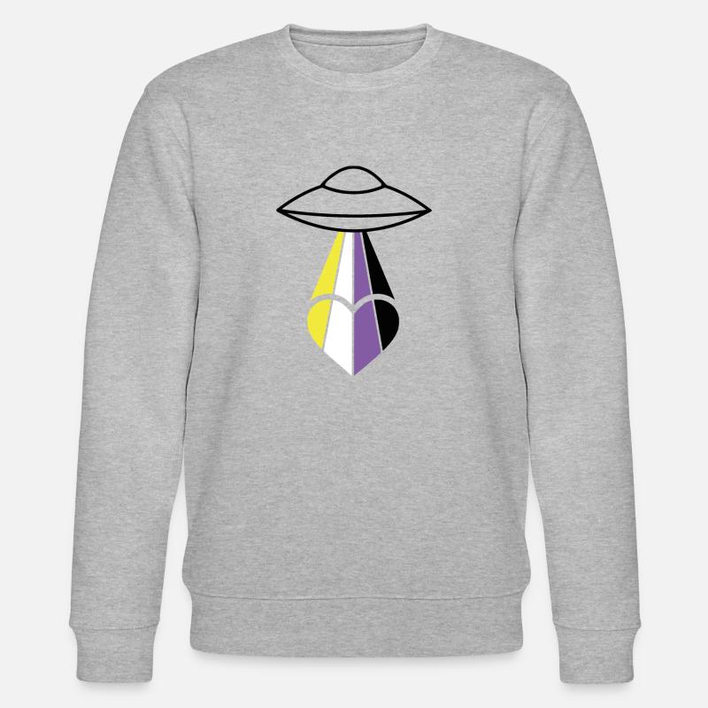 Non Binary Pride Ufo - Stanley/Stella Unisex Bio-Sweatshirt CHANGER  - Grau meliert