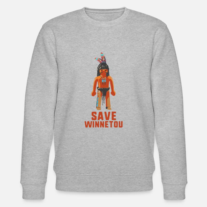 save winnetou,winnetou,indian,comic - Stanley/Stella CHANGER Unisex Organic Sweatshirt - heather grey