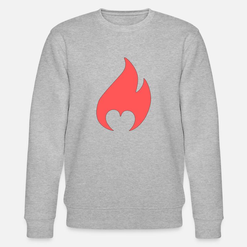 Flamme mit Herz - Stanley/Stella Unisex Bio-Sweatshirt CHANGER  - Grau meliert