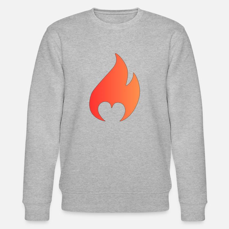 Flamme mit Herz - Stanley/Stella Unisex Bio-Sweatshirt CHANGER  - Grau meliert
