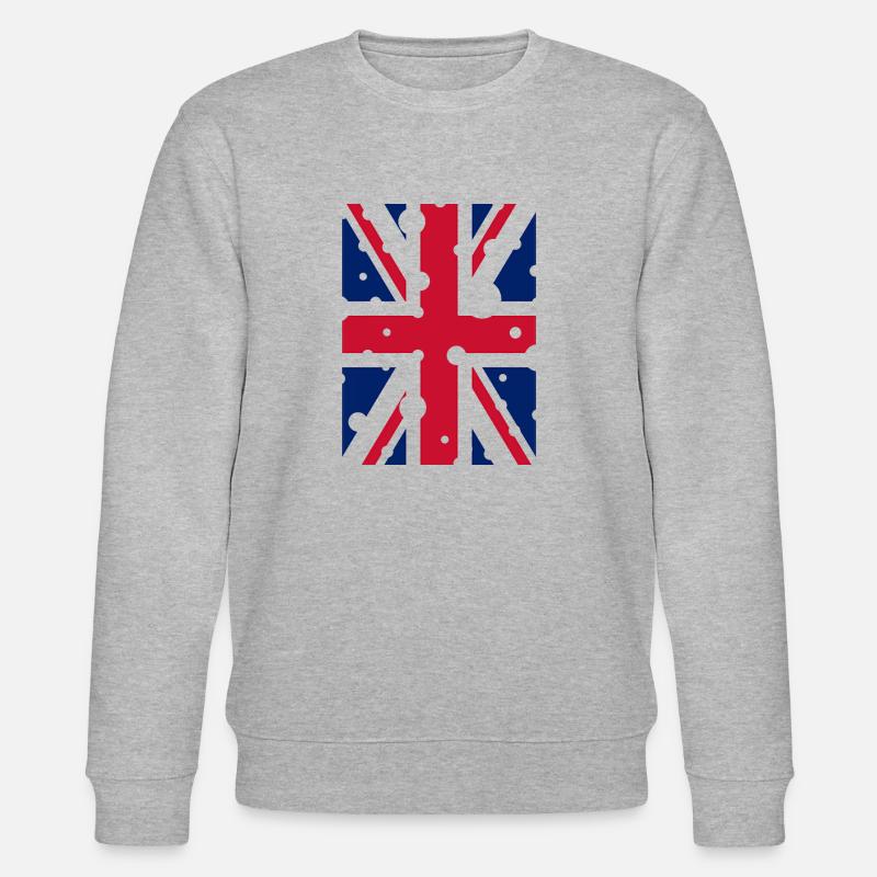 Englische Flagge - Stanley/Stella Unisex Bio-Sweatshirt CHANGER - Grau meliert