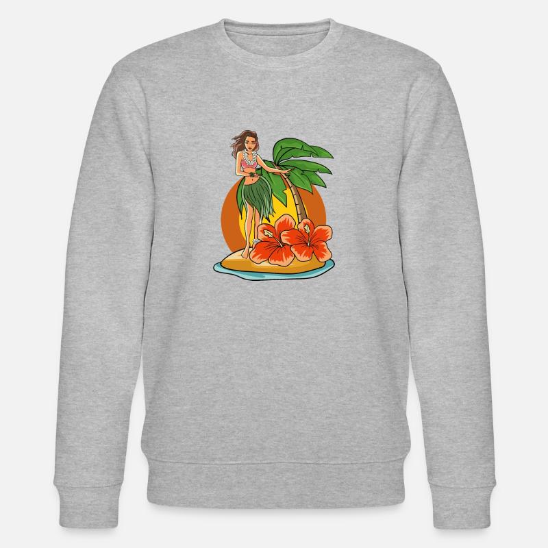 Hawaii Hula Mädchen - Stanley/Stella Unisex Bio-Sweatshirt CHANGER  - Grau meliert