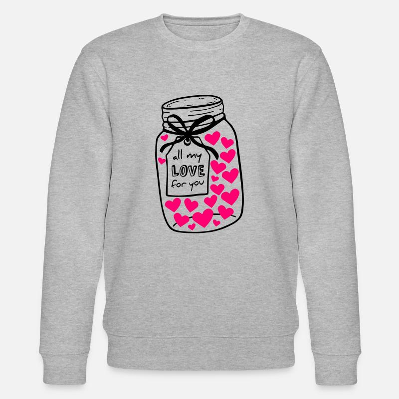 Einmachglas voll Liebe - Stanley/Stella Unisex Bio-Sweatshirt CHANGER  - Grau meliert