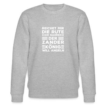 Zander angeln Angler fischen Fischer Geschenk - Stanley/Stella Unisex Bio-Sweatshirt CHANGER  - Grau meliert - Vorne - Nik (191cm) & Marisol (170cm)