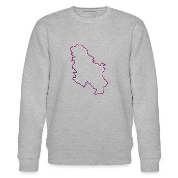 Serbien - Stanley/Stella Unisex Bio-Sweatshirt CHANGER  - Grau meliert - Vorne - Nik (191cm) & Marisol (170cm)