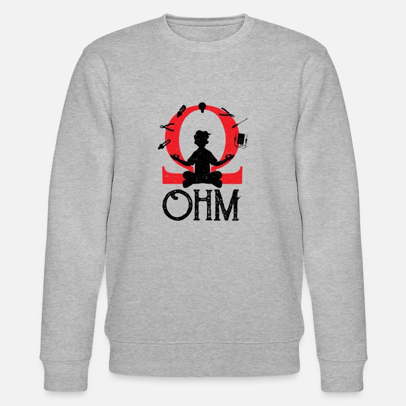 Ohm Meditating - Elektriker - Stanley/Stella Unisex Bio-Sweatshirt CHANGER  - Grau meliert
