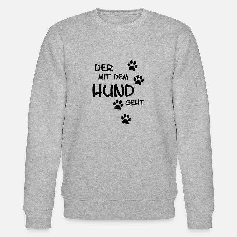 Der mit dem Hund geht - Stanley/Stella Unisex Bio-Sweatshirt CHANGER  - Grau meliert