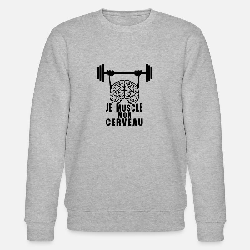 brain brain brain quote haltere - Stanley/Stella CHANGER Unisex Organic Sweatshirt - heather grey