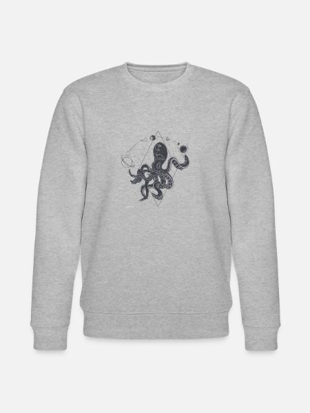 geometric octopus - Stanley/Stella CHANGER Unisex Organic Sweatshirt - heather grey