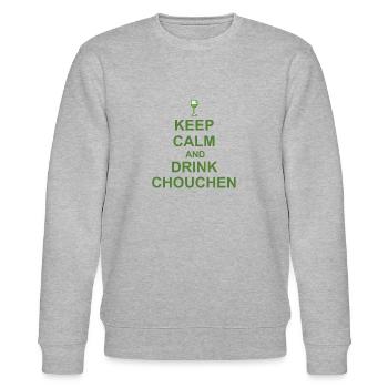 Bretagne - Bleib ruhig und trinke Chouchen - Stanley/Stella Unisex Bio-Sweatshirt CHANGER  - Grau meliert - Vorne - Nik (191cm) & Marisol (170cm)