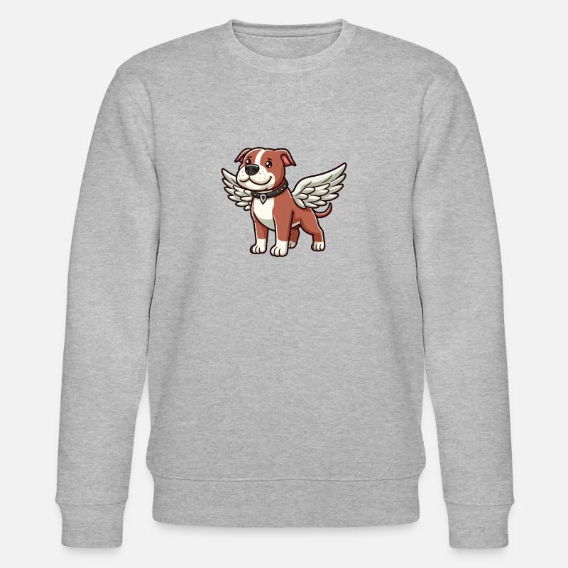 Chien Pitbull Ailes d’ange mignonnes - Sweat bio CHANGER Stanley/Stella Unisexe - gris chiné
