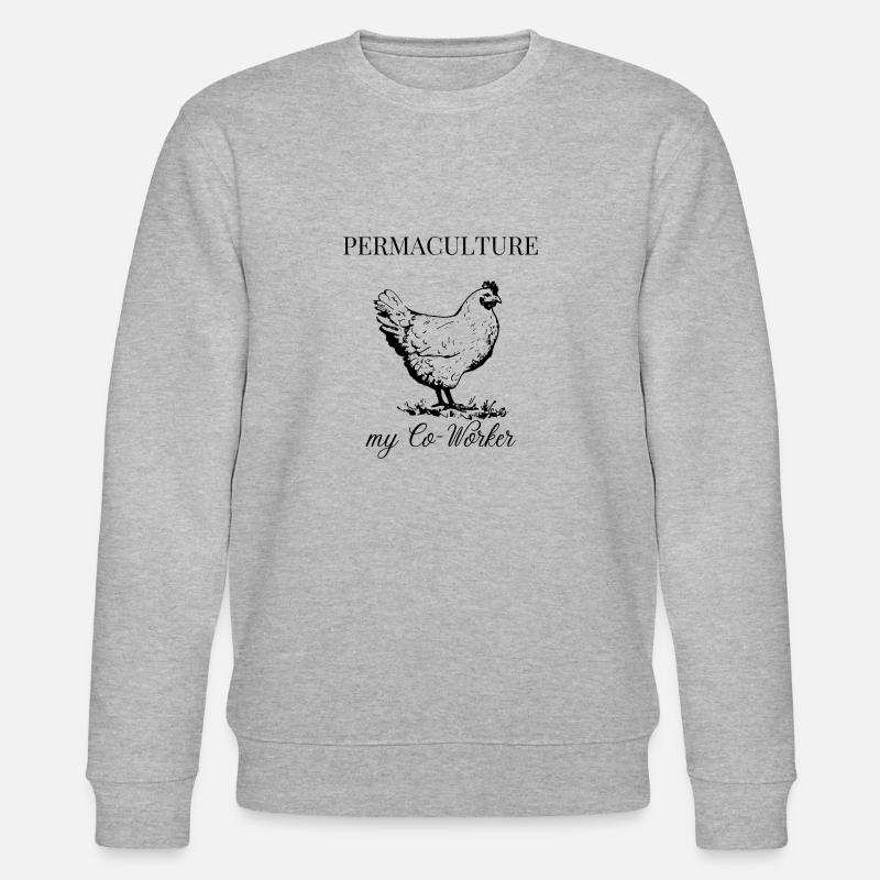 Permaculture co-worker Hühner - Stanley/Stella Unisex Bio-Sweatshirt CHANGER  - Grau meliert