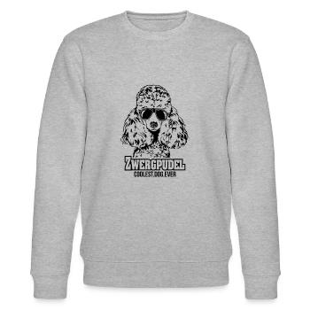 ZWERGPUDEL coolest dog ever Hundespruch Hund - Stanley/Stella Unisex Bio-Sweatshirt CHANGER  - Grau meliert - Vorne - Nik (191cm) & Marisol (170cm)