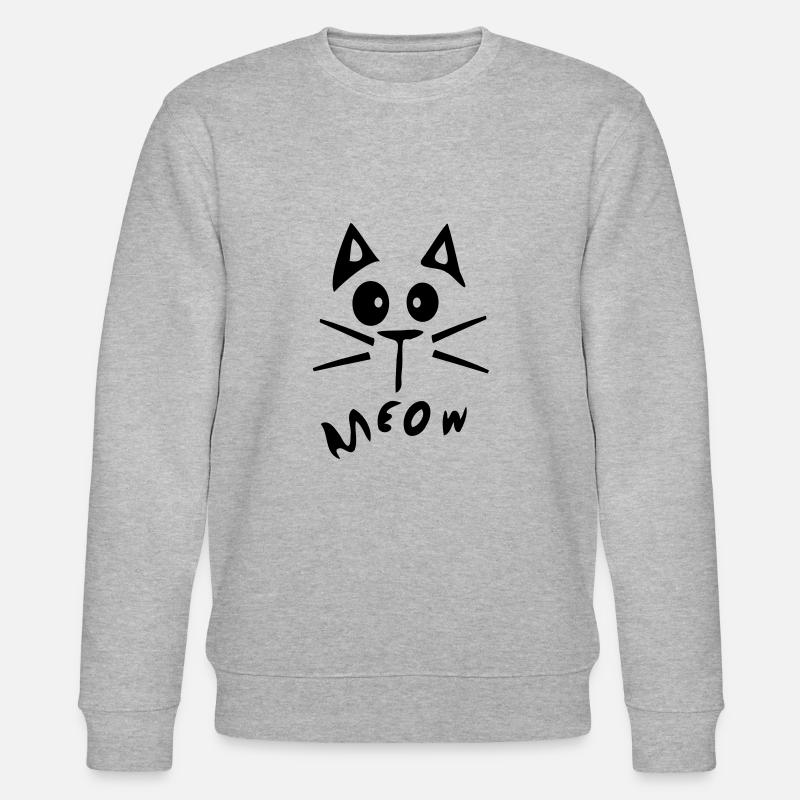 MEOW txt noir minou face-2 - Sweat bio CHANGER Stanley/Stella Unisexe - gris chiné