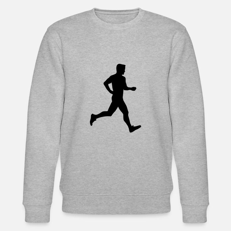 Running Man, runner - Stanley/Stella CHANGER Unisex Organic Sweatshirt - heather grey