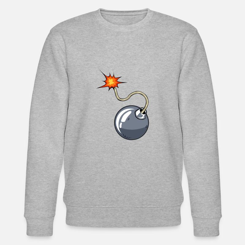 Bombe meche Zeichnung Flamme - Stanley/Stella Unisex Bio-Sweatshirt CHANGER - Grau meliert