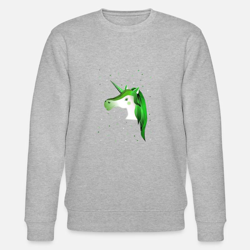 Einhorn Sternenhimmel - Stanley/Stella Unisex Bio-Sweatshirt CHANGER  - Grau meliert