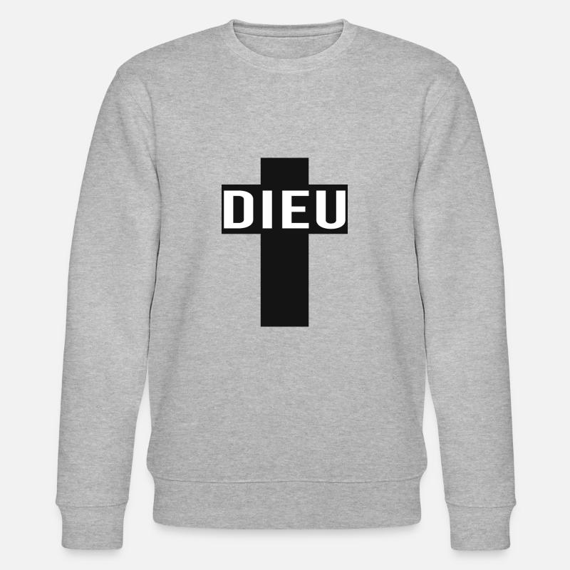 Dieu croix chretienne - Sweat bio CHANGER Stanley/Stella Unisexe - gris chiné