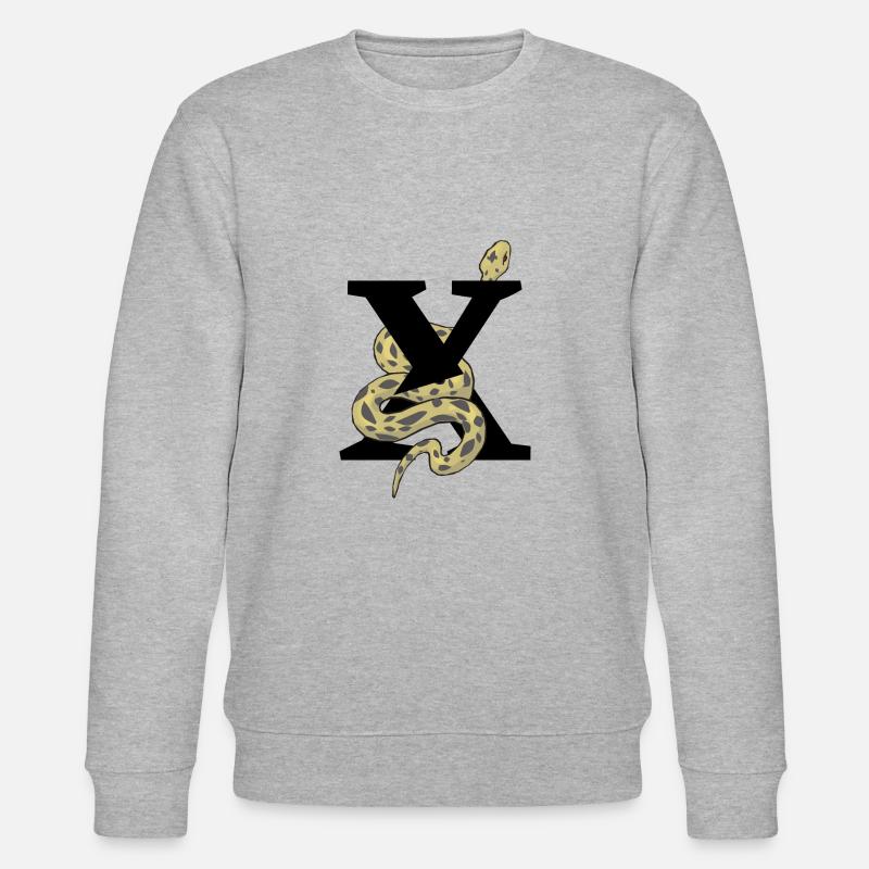 Buchstabe x Schlange - Stanley/Stella Unisex Bio-Sweatshirt CHANGER  - Grau meliert