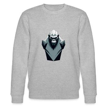 Minimalistischer Gorilla - Stanley/Stella Unisex Bio-Sweatshirt CHANGER  - Grau meliert - Vorne - Nik (191cm) & Marisol (170cm)