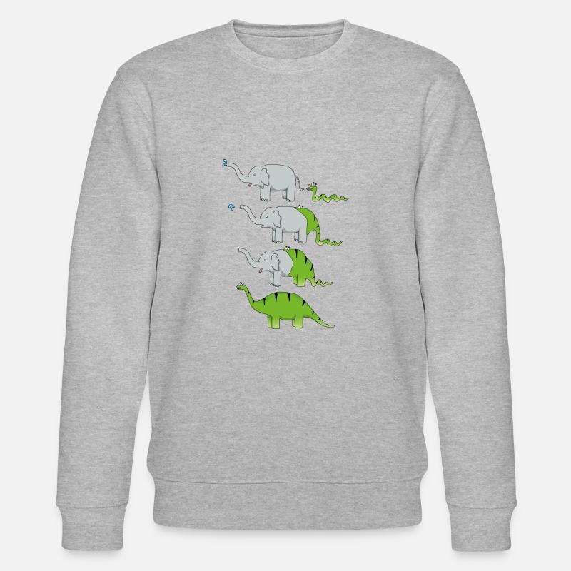Dinosaur evolution - Stanley/Stella CHANGER Unisex Organic Sweatshirt - heather grey
