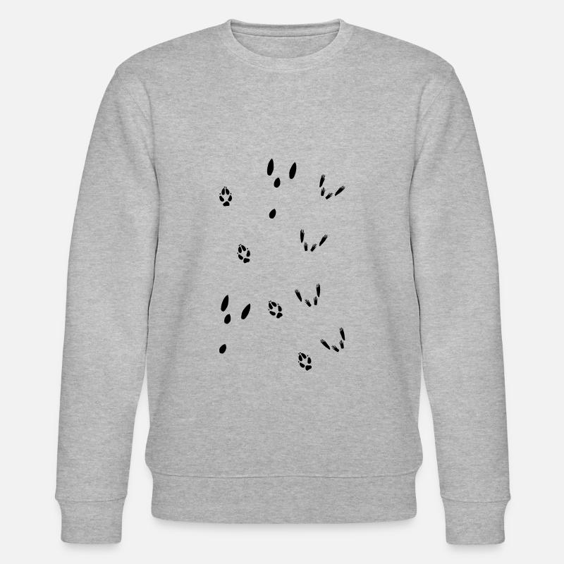 Trittsiegel Hase, Fuchs, Eichhörnchen - Stanley/Stella Unisex Bio-Sweatshirt CHANGER  - Grau meliert