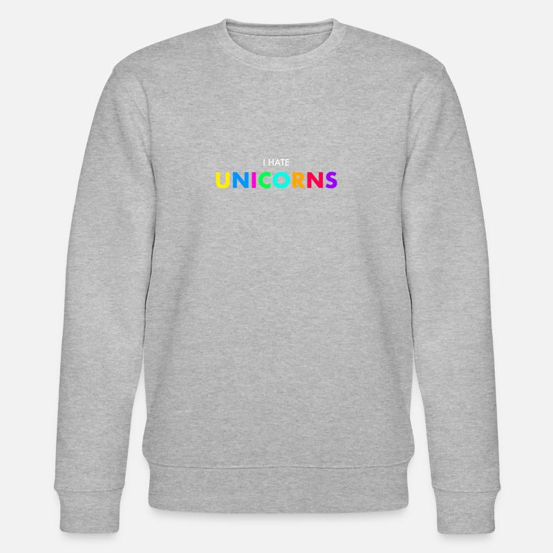 Ich mag keine Einhörner - Stanley/Stella Unisex Bio-Sweatshirt CHANGER  - Grau meliert