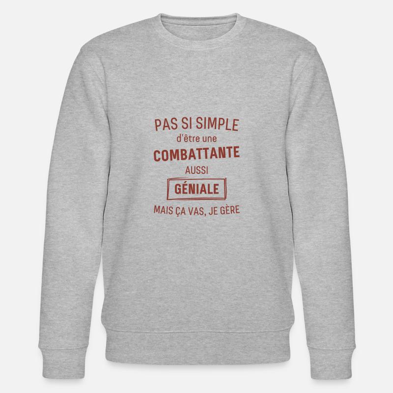 AWESOME Fighter Dunkel Braunrot - Stanley/Stella Unisex Bio-Sweatshirt CHANGER - Grau meliert