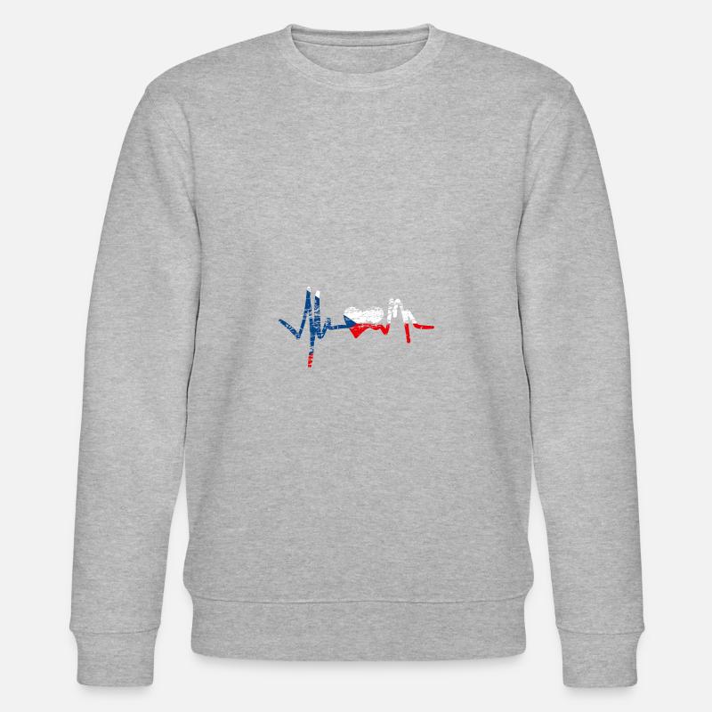 Herzfrequenz mit Tschechien - Stanley/Stella Unisex Bio-Sweatshirt CHANGER  - Grau meliert