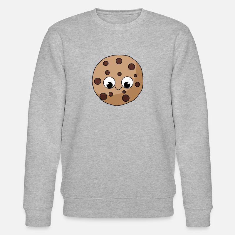 Keks Cookie mit Gesicht - Stanley/Stella Unisex Bio-Sweatshirt CHANGER  - Grau meliert