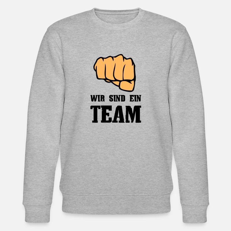 Wir sind ein Team - Stanley/Stella Unisex Bio-Sweatshirt CHANGER  - Grau meliert