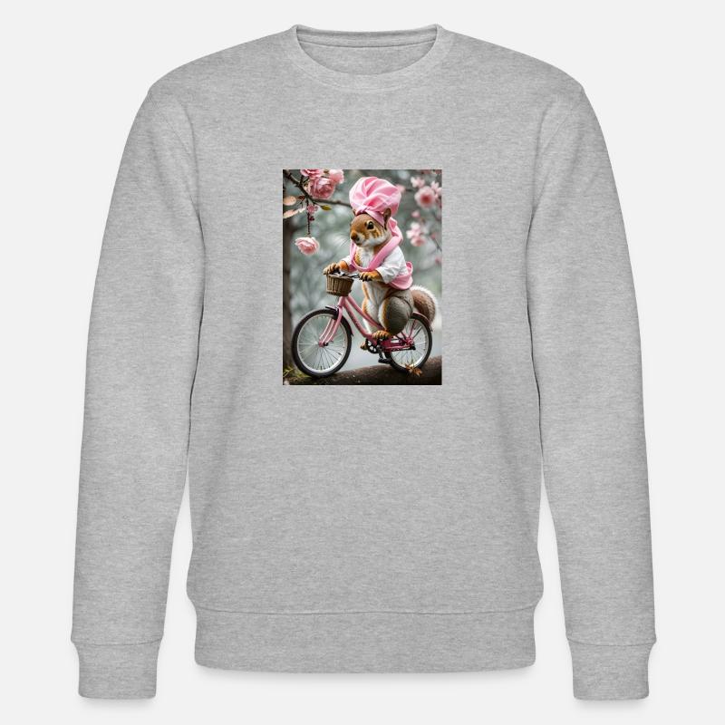 Écureuil sur un vélo - Sweat bio CHANGER Stanley/Stella Unisexe - gris chiné