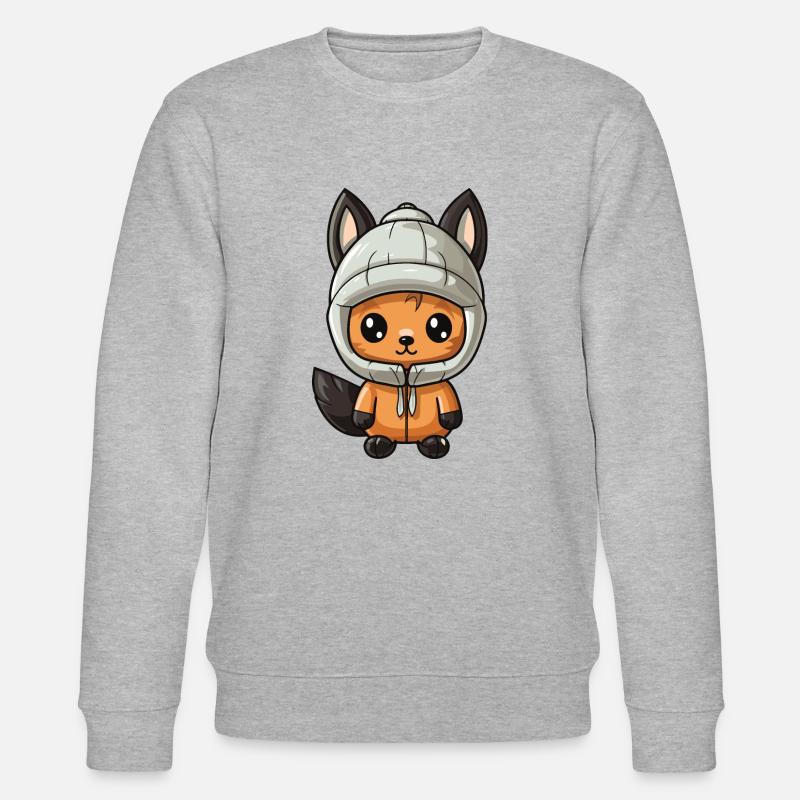 Eichhörnchen Winter Comic - Stanley/Stella Unisex Bio-Sweatshirt CHANGER  - Grau meliert