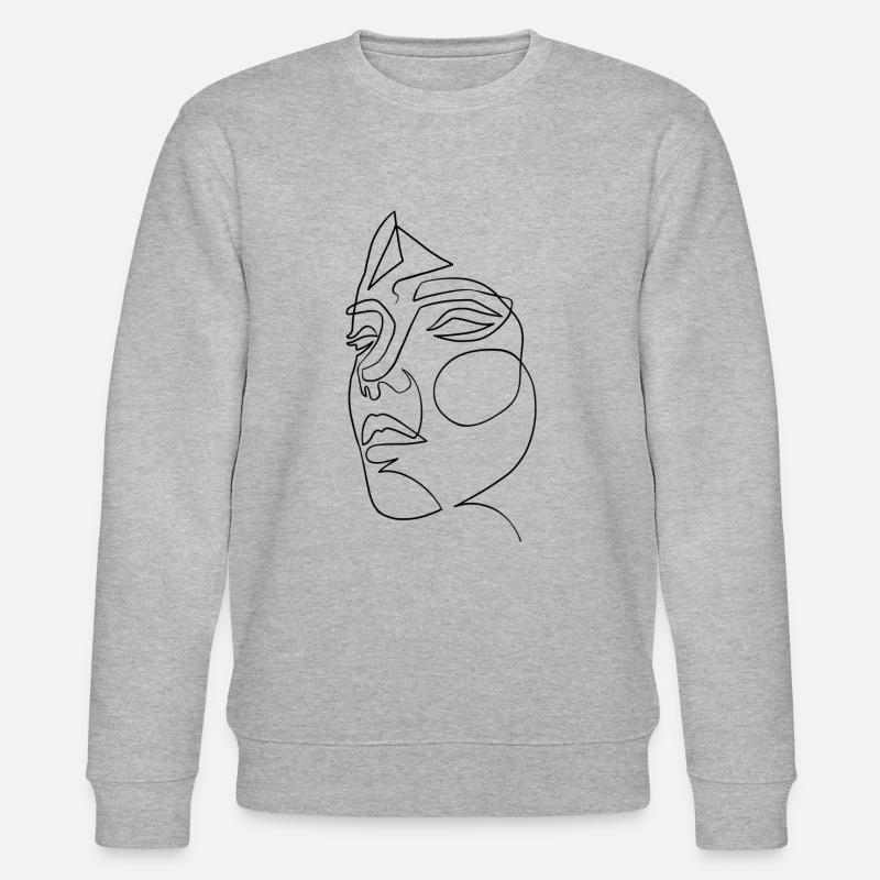 Visage en ligne - art - Sweat bio CHANGER Stanley/Stella Unisexe - gris chiné