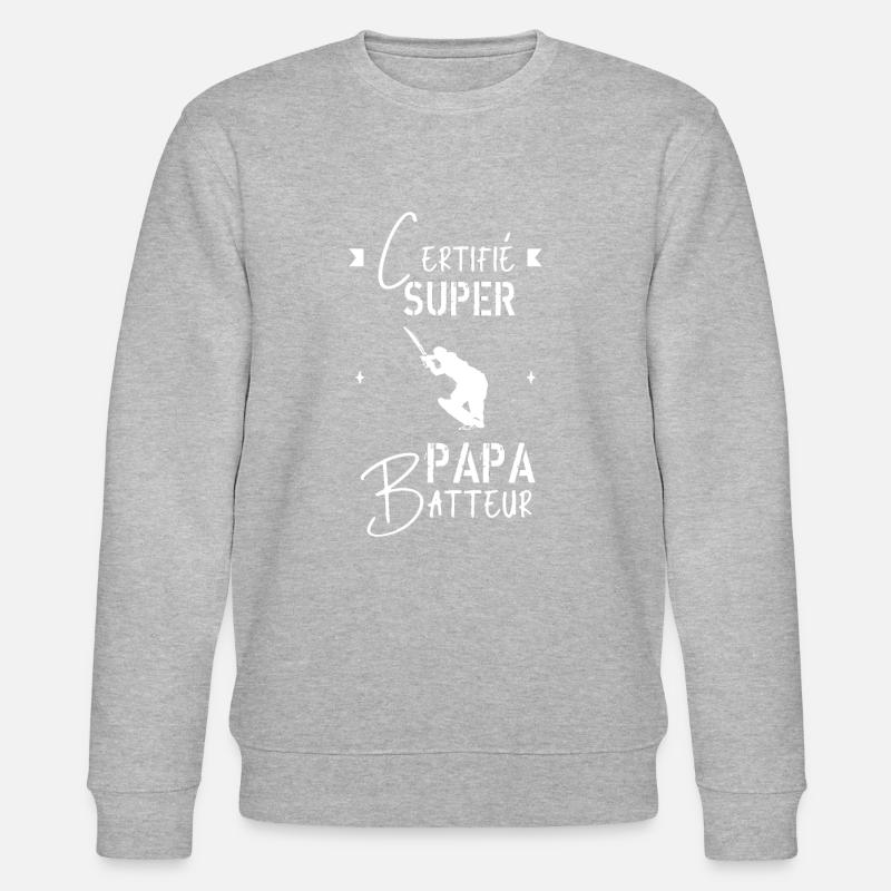 Super papa Batteur - Sweat bio CHANGER Stanley/Stella Unisexe - gris chiné