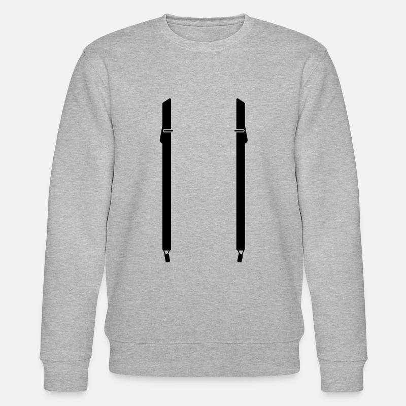 Hosenträger Hochzeit JGA Junggesellenabschied - Stanley/Stella Unisex Bio-Sweatshirt CHANGER  - Grau meliert