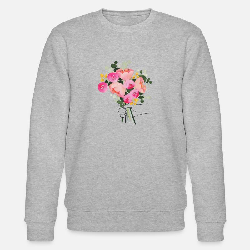 Bouquet dans la main - Sweat bio CHANGER Stanley/Stella Unisexe - gris chiné