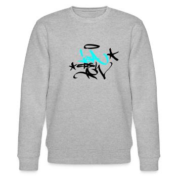 Graffiti Tag JGA Crew Angel 02 2C - Stanley/Stella Unisex Bio-Sweatshirt CHANGER  - Grau meliert - Vorne - Nik (191cm) & Marisol (170cm)