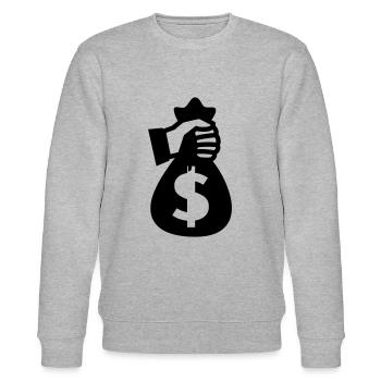 Geld Money silhouette - Stanley/Stella Unisex Bio-Sweatshirt CHANGER  - Grau meliert - Vorne - Nik (191cm) & Marisol (170cm)